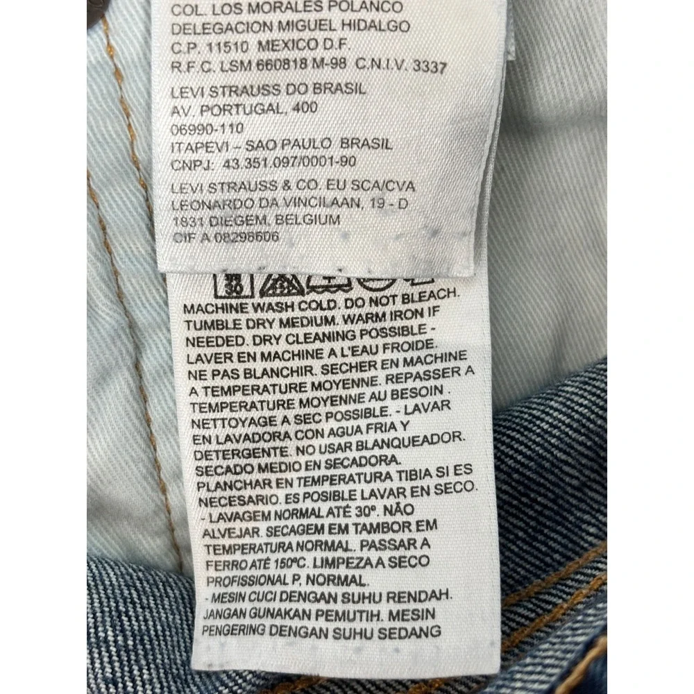 Levis 522 Tapered Fit Blue Denim Jeans Mens W32 L32 Medium Wash